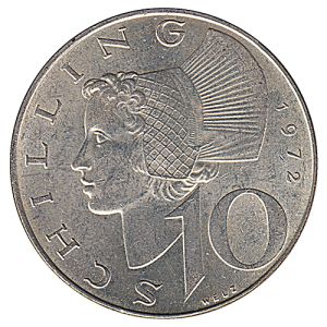 10 Schilling Silbermünze 1957 - 1973