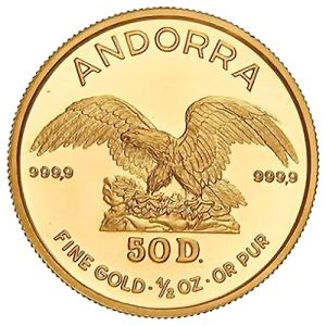 1/2 oz Goldmünze Andorra Eagle