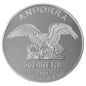 1 kg Silbermünze Andorra Eagle