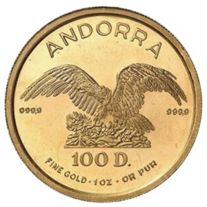 1 oz Goldmünze Andorra Eagle