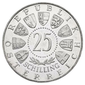 25 Schilling Silbermünze 1955 - 1973