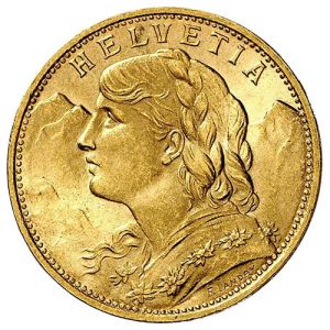 20 Franken Goldmünze Vreneli